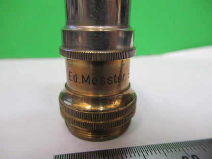 ED MESSTER ANTIQUE BRASS OBJECTIVE MICROSCOPE PART OPTICS AS PICTURED X6-A-86