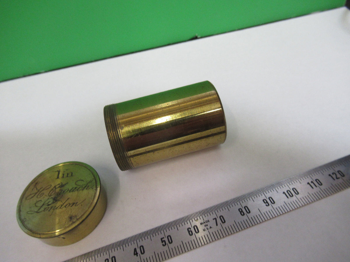 Antique Brass Henry Crouch London Empty Objective Canister