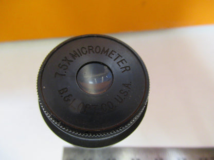 Bausch & Lomb Micrometer 7.5X Ocular Eyepiece Microscope Part AS Pic