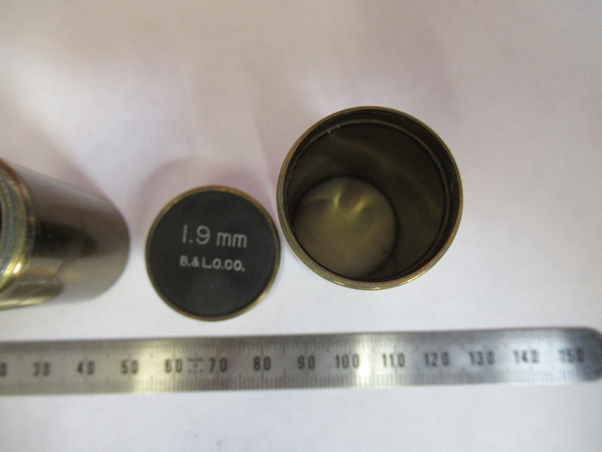 Antique Brass Bausch & Lomb Lot Objective Cans Microscope Part
