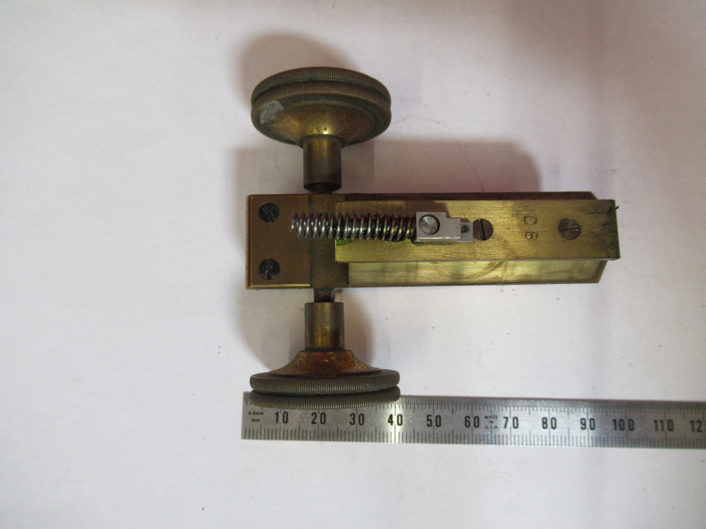 ANTIQUE BRASS SPENCER STAGE MICROMETER KNOBS MICROSCOPE PART AS PICTURED S3-B-19