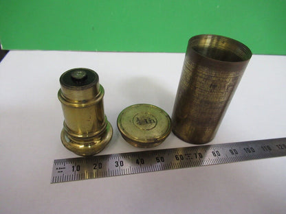 ANTIQUE BRASS OBJECTIVE UK LONDON MICROSCOPE PART AS PIC A5-B-03