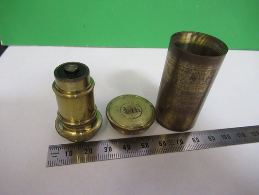 ANTIQUE BRASS OBJECTIVE UK LONDON MICROSCOPE PART AS PIC A5-B-03