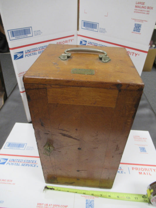 ANTIQUE WOOD CABINET EMPTY CARL ZEISS  1900's with key  MICROSCOPE PART TA-5-b