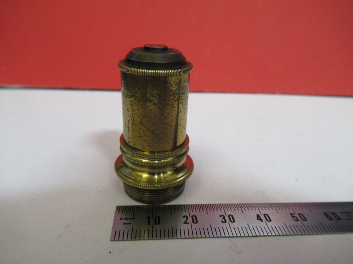 ANTIQUE BRASS LENS OBJECTIVE MICROSCOPE AS PICTURED &F8-A-80