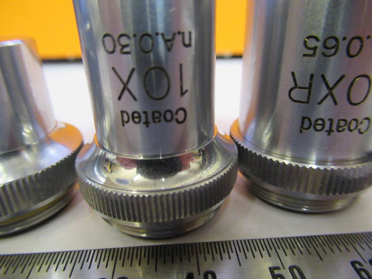 LOT UNITRON JAPAN 4X 40X 10X OBJECTIVE  LENS MICROSCOPE PART AS PICTURED Y1-A-58