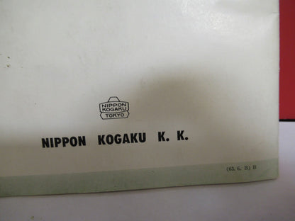 ANTIQUE NIKON KOGAKU BOOKLET INSTRUCTIONS 1963 MICROSCOPE PART AS PIC V7-A-17