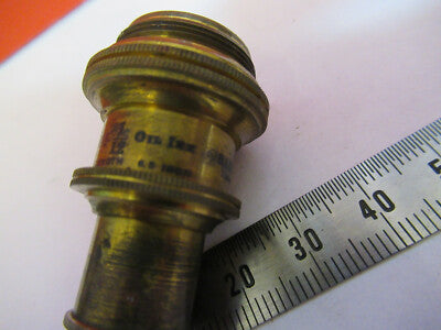 ANTIQUE BAUSCH LOMB "1/12" OBJECTIVE LENS MICROSCOPE PART AS PICTURED #aB7-A-21