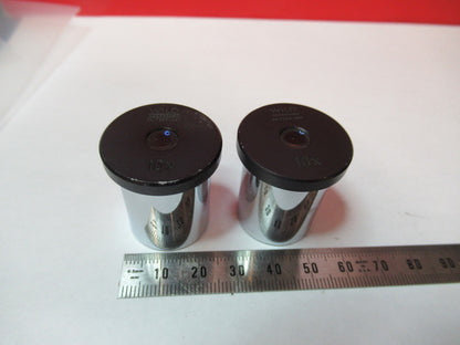 WILD HEERBRUGG SWISS 10X EYEPIECE PAIR MICROSCOPE PART AS PICTURED T7-A-63