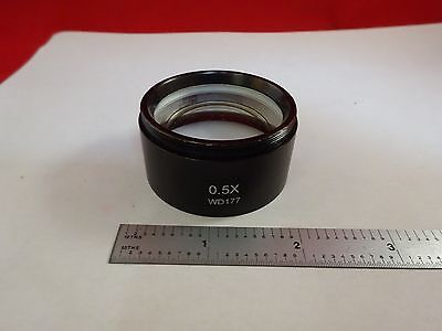 MICROSCOPE PART STEREO OBJECTIVE 0.5X WD177 SZ-LA-05  OPTICS AS IS BIN#N2-E-23