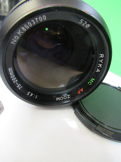 Vintage Auto Zoom Camera Lens Minolta Ryka 75-200mm Lens
