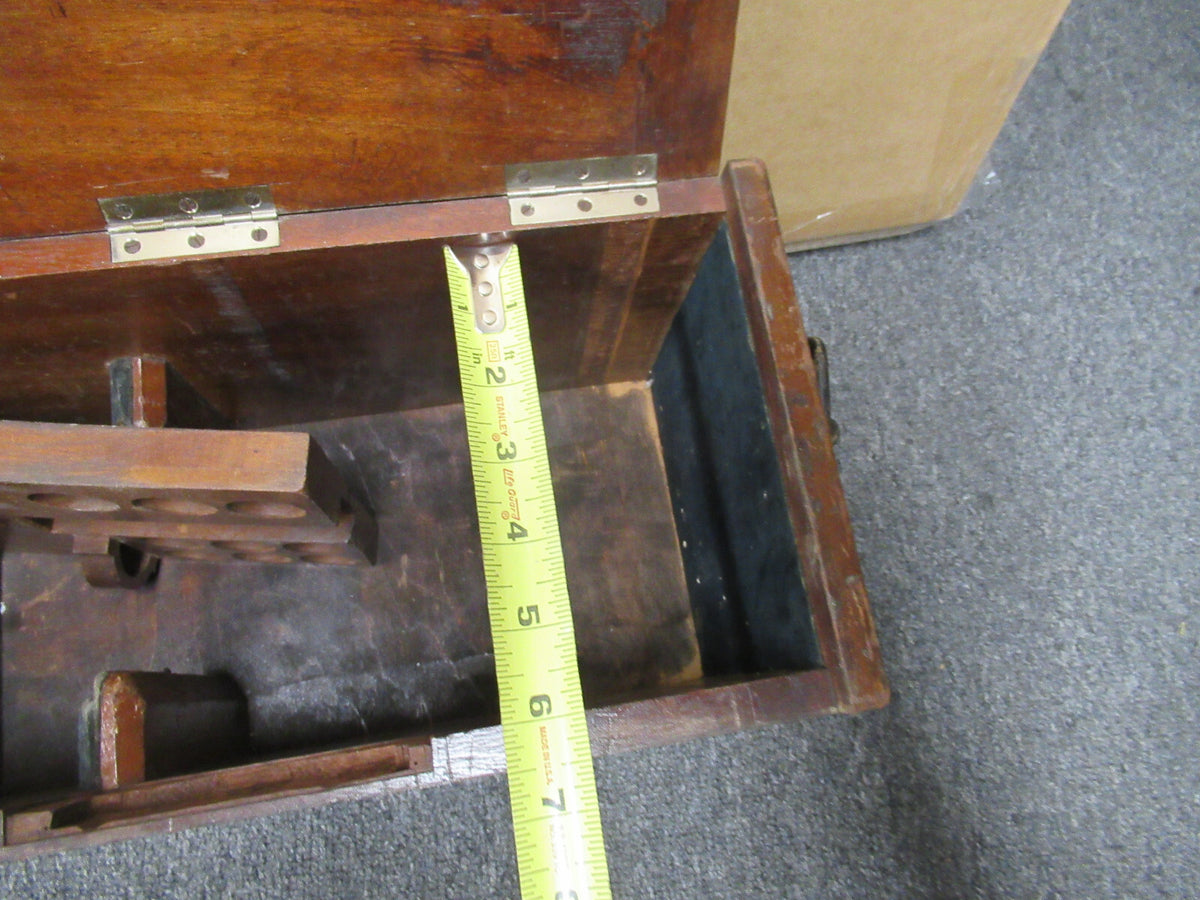 ANTIQUE EMPTY WOOD CASE REICHERT AUSTRIA MICROSCOPE PART AS PICTURED &LOB