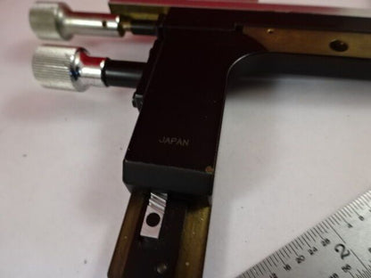 STAGE MICROMETER JAPAN CLIPS MICROSCOPE PART AS IS &33-A-77