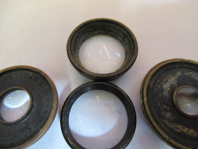 Antique Brass Mounted Lenses Lotmicroscope Part