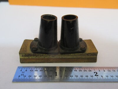 ANTIQUE BRASS STEREO OBJECTIVES OPTICS MICROSCOPE PART AS PICTURED &7B-B-79