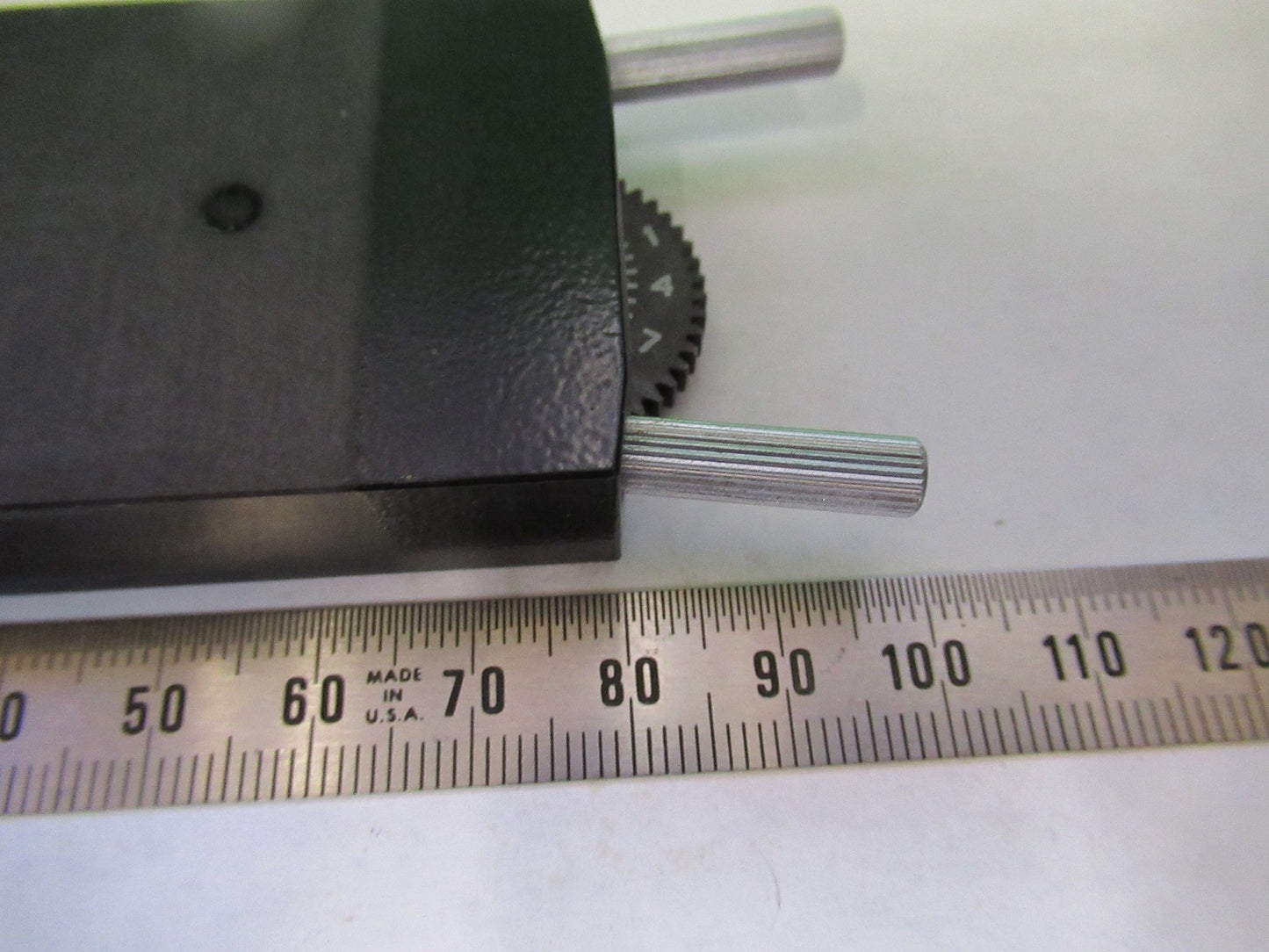 AUS JENA GERMANY SLIDE IRIS DIAPHRAGM OPTICS MICROSCOPE PART AS PICTURED T2-A-05
