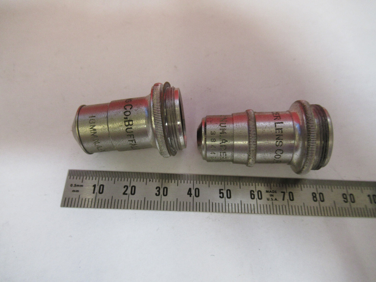 Lot Antique American Optical Co. Spencer Lens Co. Objectives Optics Microscope Part
