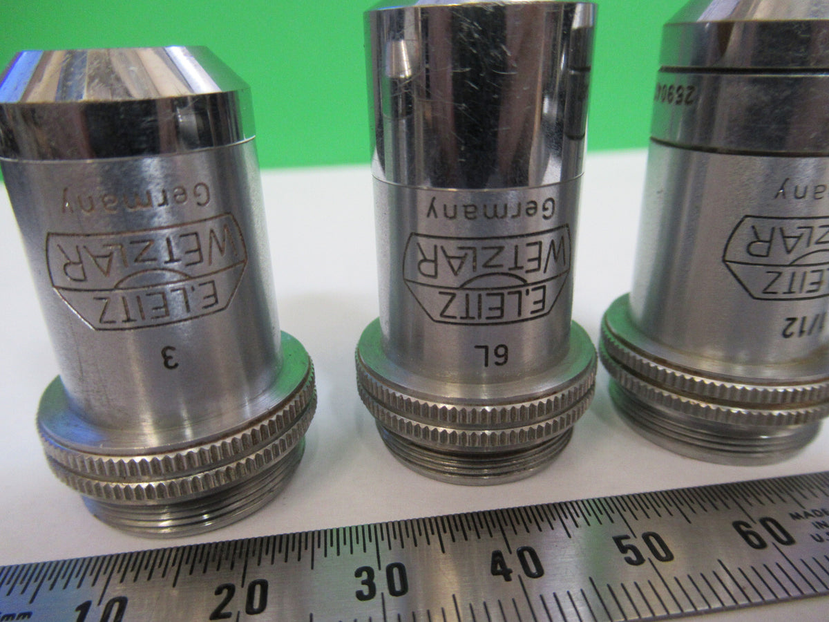 Lot Objectives Lenses Ernst Leitz Germany Microscope Part