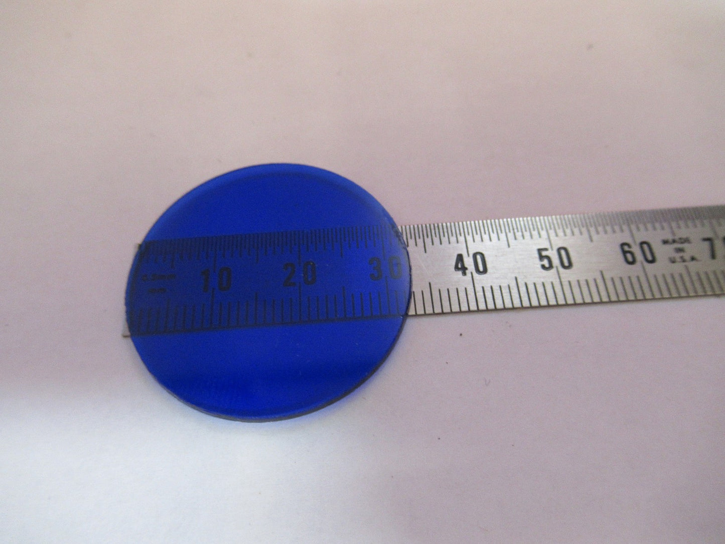 ANTIQUE BAUSCH LOMB GLASS BLUE FILTER OPTICS MICROSCOPE PART AS PICTURED V7-A-20