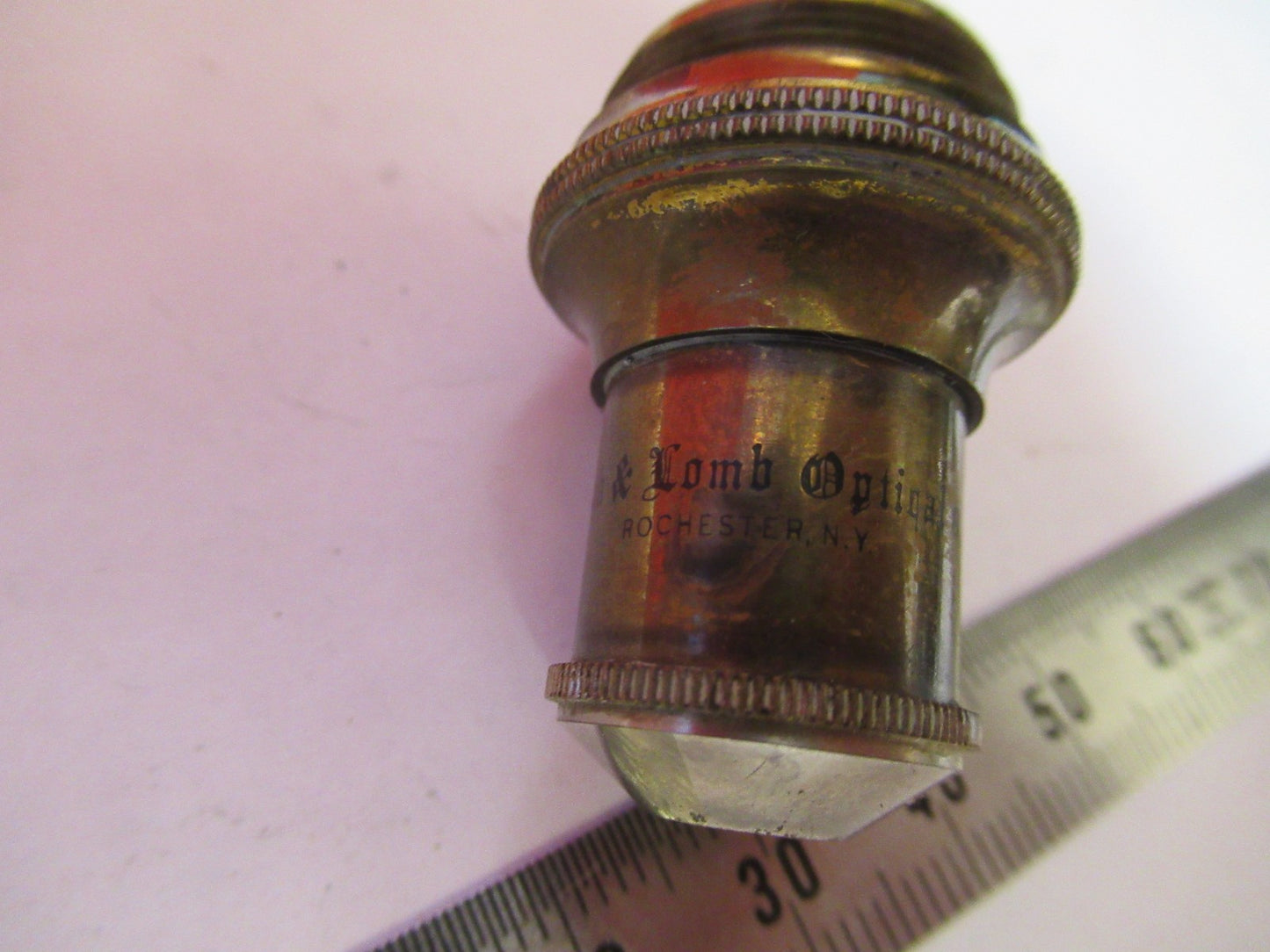 ANTIQUE BRASS BAUSCH LOMB 2/3 OBJECTIVE LENS MICROSCOPE PART AS PICTURED T5-A-31