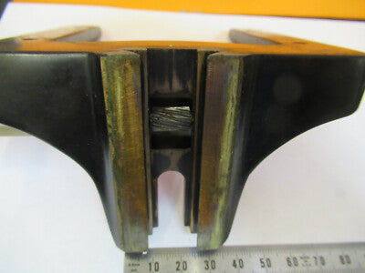 BAUSCH LOMB BRASS STAGE HOLDER  MICROSCOPE PART OPTICS AS PICTURED &F9-A-59