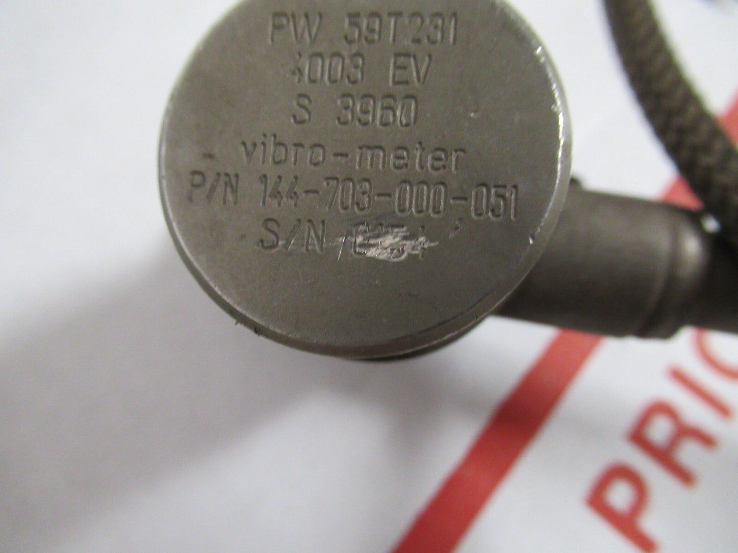Meggitt Vibro-meter 144-703-000 Pw Turbine Accelerometer Test Vibration