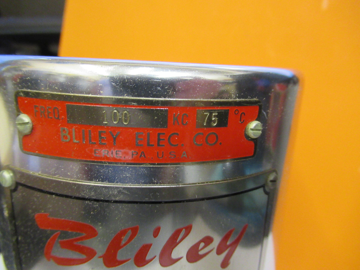 Huge Bliley Electric Co. Ovenized 100KC Resonator Quartz Crystal