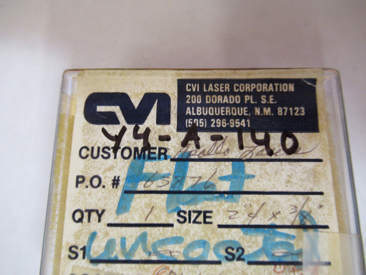 OPTICAL ex-NASA UN COATED FLAT LENS PRO LASER OPTICS AS PICTURED Y4-A-140