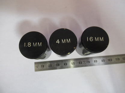 VINTAGE SPENCER LOT EMPTY OBJECTIVE CANS BRASS MICROSCOPE PARTAS PICTURE T8-B-14