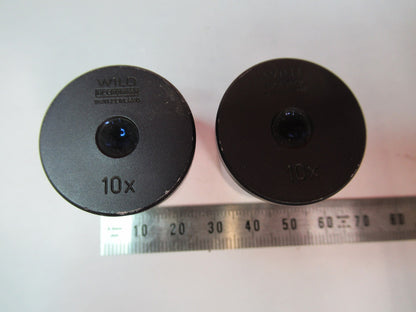 WILD HEERBRUGG SWISS 10X EYEPIECE PAIR MICROSCOPE PART AS PICTURED T7-A-63