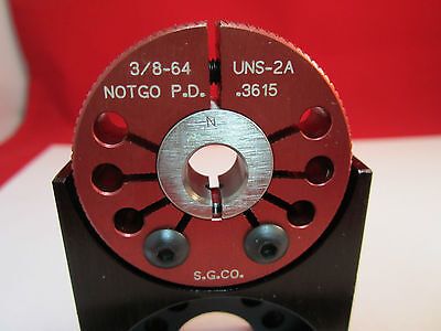 GO NOTGO GAGE GAUGE TESTER METROLOGY 3/8-64 UNS-2A BIN #4B