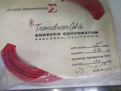 PCB ENDEVCO LOW NOISE CABLE 3090AM27 for accelerometer  AS PICTURED S7-A-23