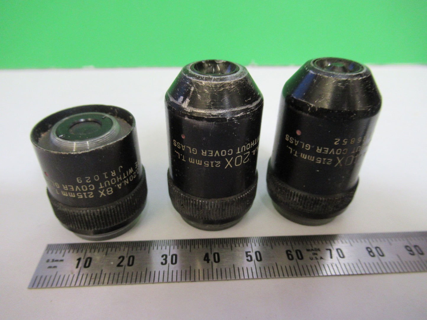 LOT OBJECTIVES BAUSCH LOMB EPI 215mm  MICROSCOPE PART AS PICTURED V7-FT-78