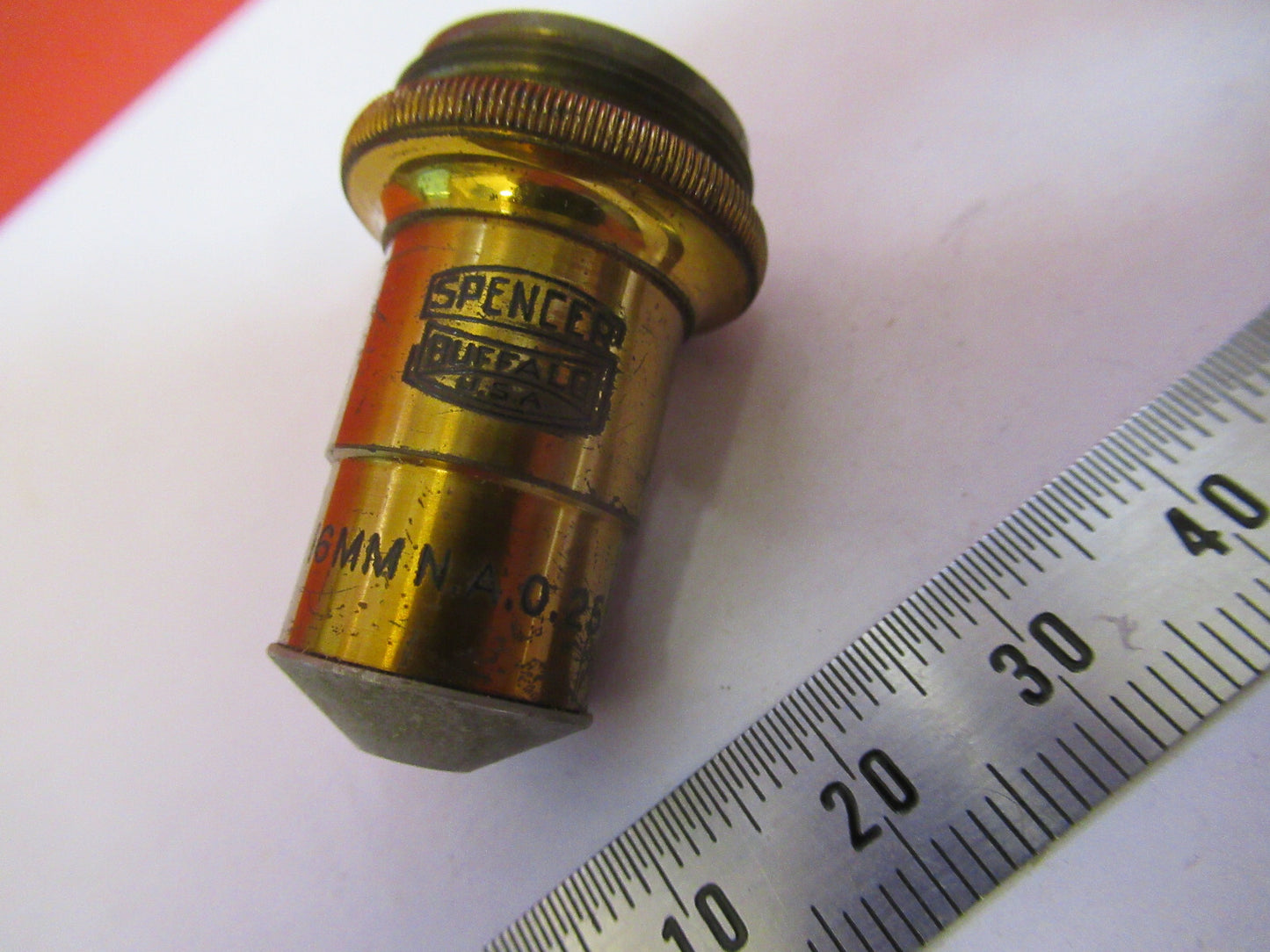 ANTIQUE BRASS SPENCER 10X OBJECTIVE MICROSCOPE PART AS PICTURED &H9-B-35