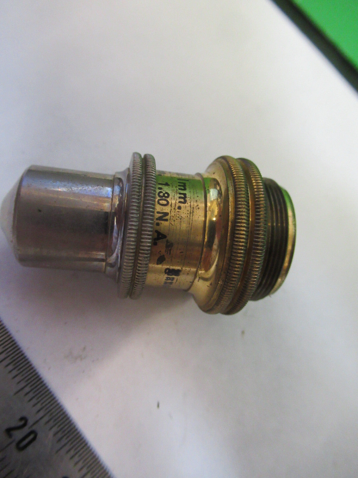ANTIQUE BAUSCH LOMB BRASS OBJECTIVE 1.9mm MICROSCOPE PART AS PICTURED #R9-B-16
