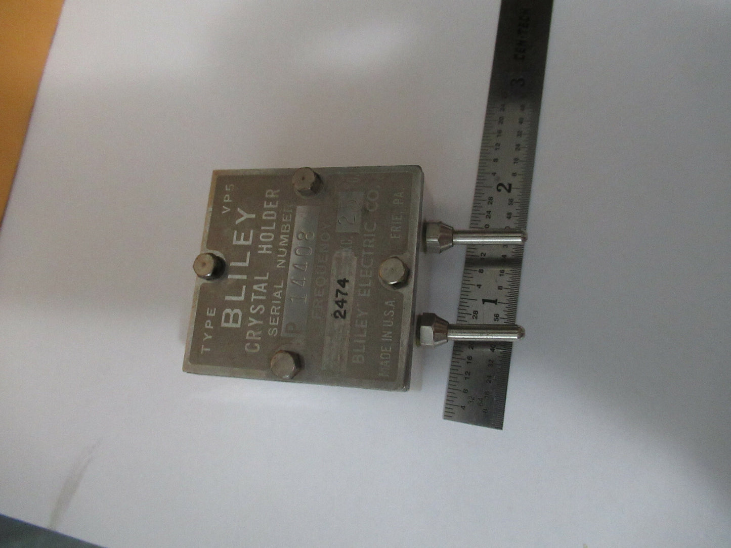 Antique 1930s Quartz Radio Crystal VP5 Bliley Electric Co. Frequency Control