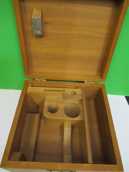 CARL ZEISS EMPTY WOOD ACCESSORIES ANTIQUE MICROSCOPE PART AS PICTURED S7-A-99
