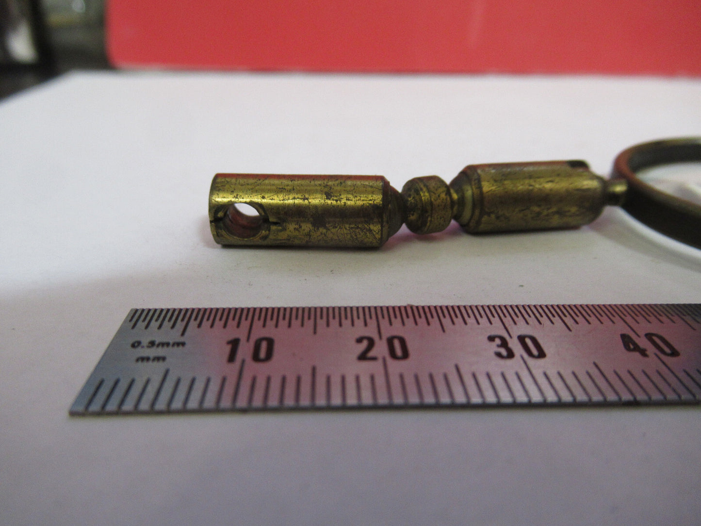 Antique Brass France Mounted Magnifier Lens Microscope Part