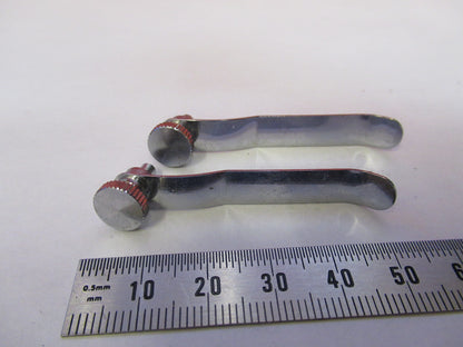 NIKON JAPAN PAIR CLIPS STAGE MICROSCOPE PART AS PICTURED X8-FT-79