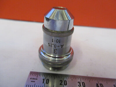 Ernst Leitz Weztlar 10X Objective Lens Microscope Part Optics