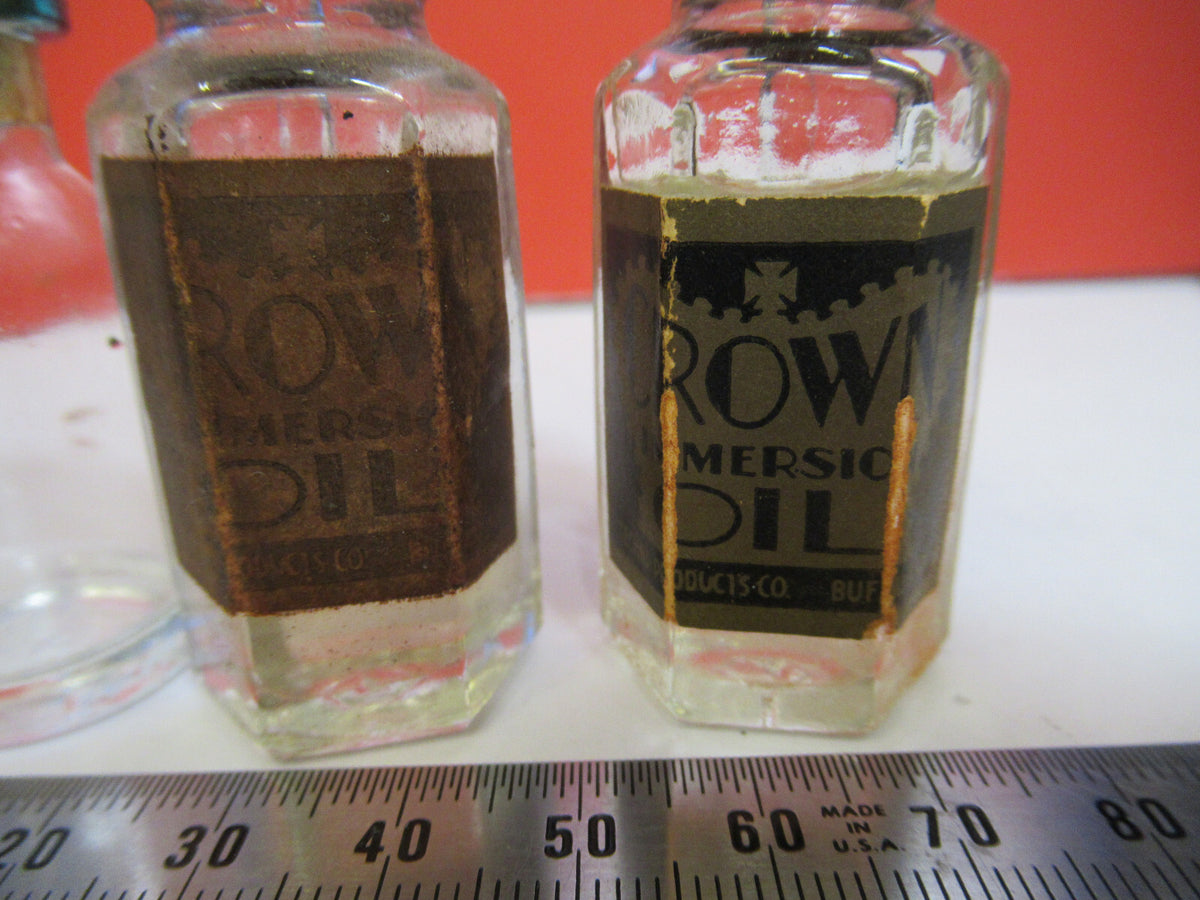 Lot Antique Bottles Immersion Oil Microscope Part