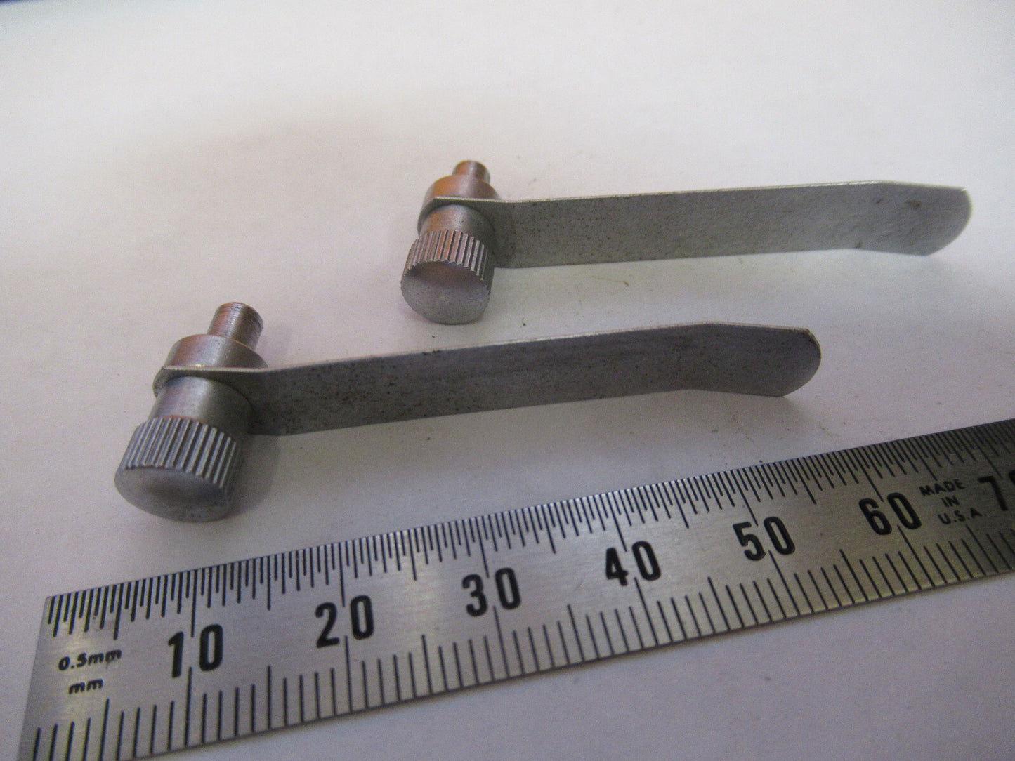 PAIR CLIPS STAGE MICROLUX GERMANY MICROSCOPE PART AS PICTURED Y1-A-47