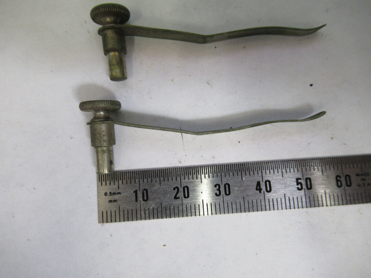 ANTIQUE BAUSCH LOMB PAIR CLIPS STAGE MICROSCOPE PART AS PICTURED X2-A-68