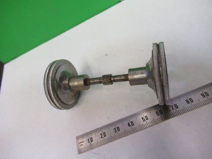 ANTIQUE BAUSCH LOMB BRASS SET OF KNOBS FRAME MICROSCOPE PART AS PICTURED G5-A-56