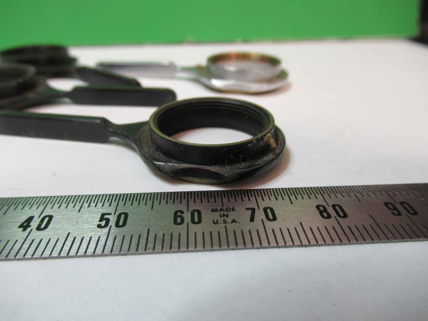 ANTIQUE BAUSCH LOMB OBJECTIVE HANDLE LOT MICROSCOPE PART AS PICTURED V7-FT-80
