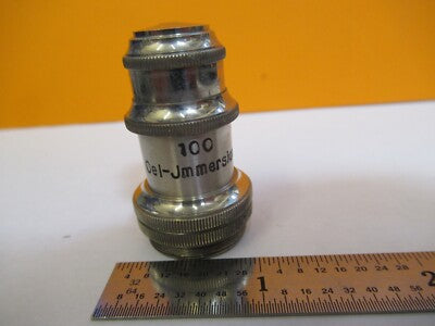 ANTIQUE BRASS 100X OBJECTIVE MICROSCOPE PART AS PICTURED &7B-B-13