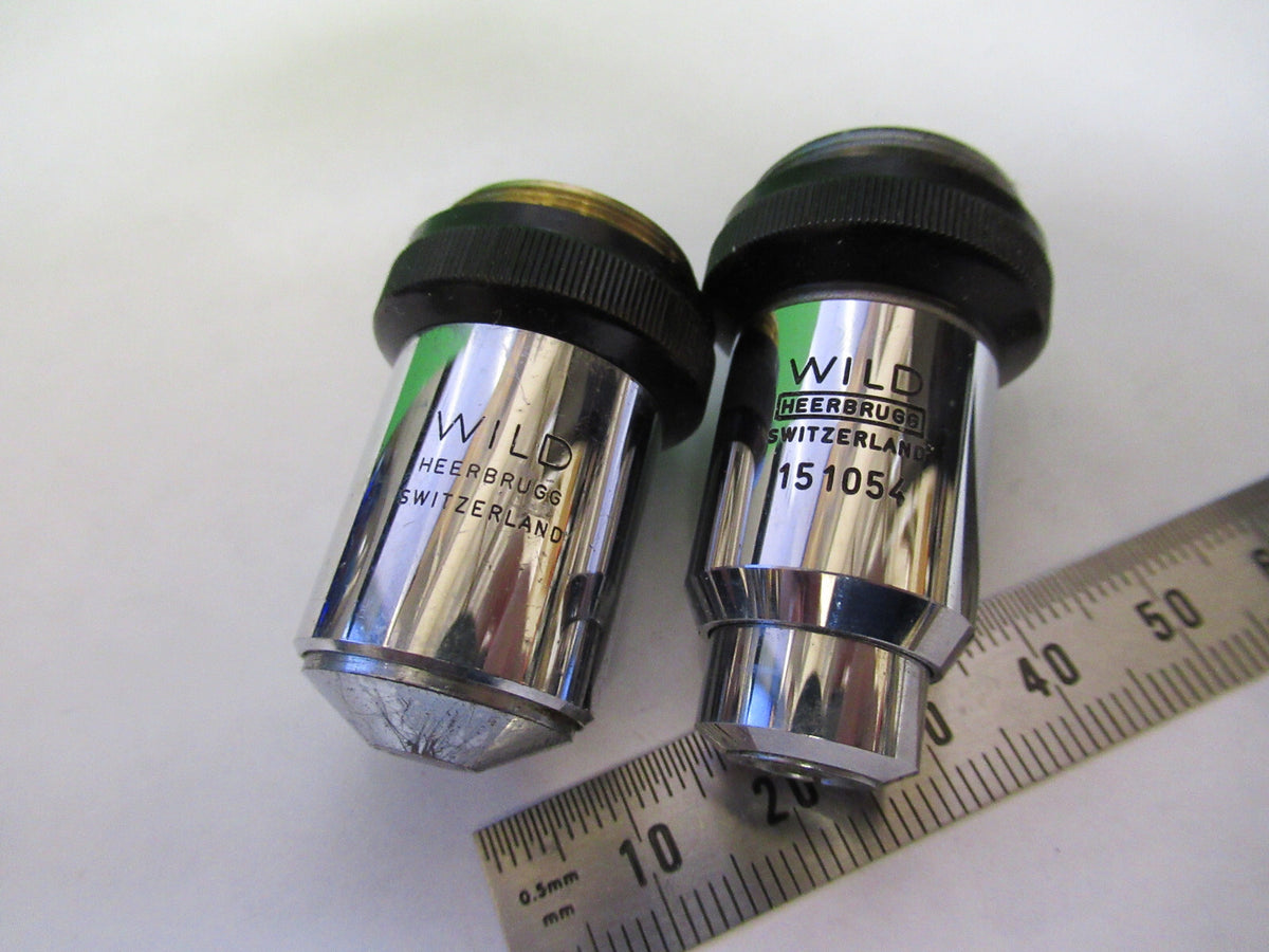 LOT 2 EA WILD M20 M11 OBJECTIVE 10X 40X MICROSCOPE PART AS PICTURED X6-A-113