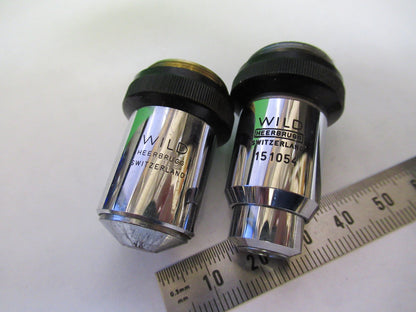 LOT 2 EA WILD M20 M11 OBJECTIVE 10X 40X MICROSCOPE PART AS PICTURED X6-A-113