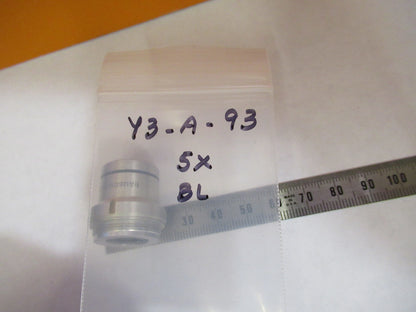 MICROSCOPE INDUSTRIAL OBJECTIVE BAUSCH LOMB 5X FLAT FIELD OPTICS AS IS Y3-A-93
