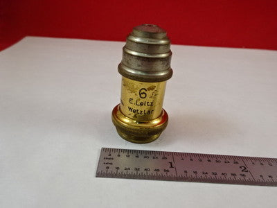 Microscope Part Antique Brass Objective Ernst Leitz Germany 6 Optics